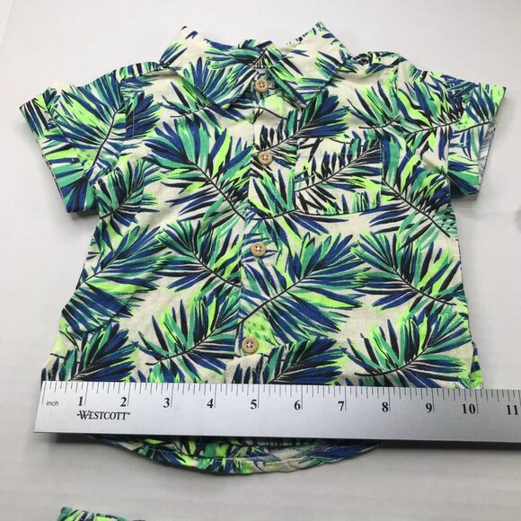 Wonder Nation Boy's 2 Piece Shirt and Short Set 3-6 Month Green New With Tags - Picture 11 of 16